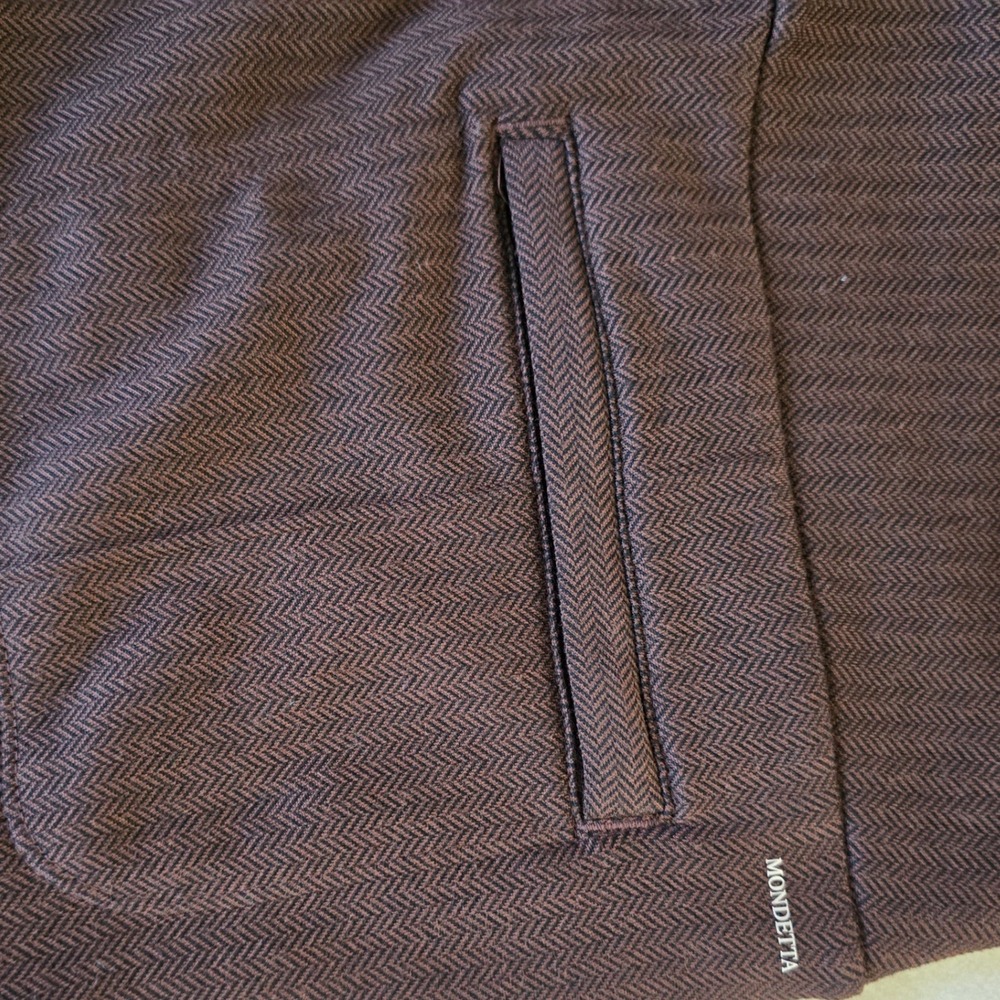 Mondetta Womens Brown Herringbone Athleisure Pants Comfort Stretch Size Large - Picture 3 of 4